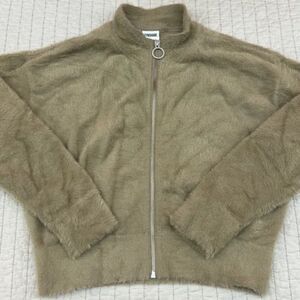 Whitney Simmons x Gymshark Eyelash Knit Jacket medium brown